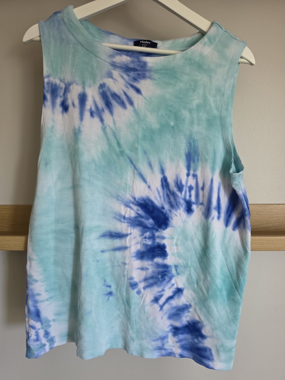 Hatley Aqua, Blue and White Tie-Dye Sleeveless Tank